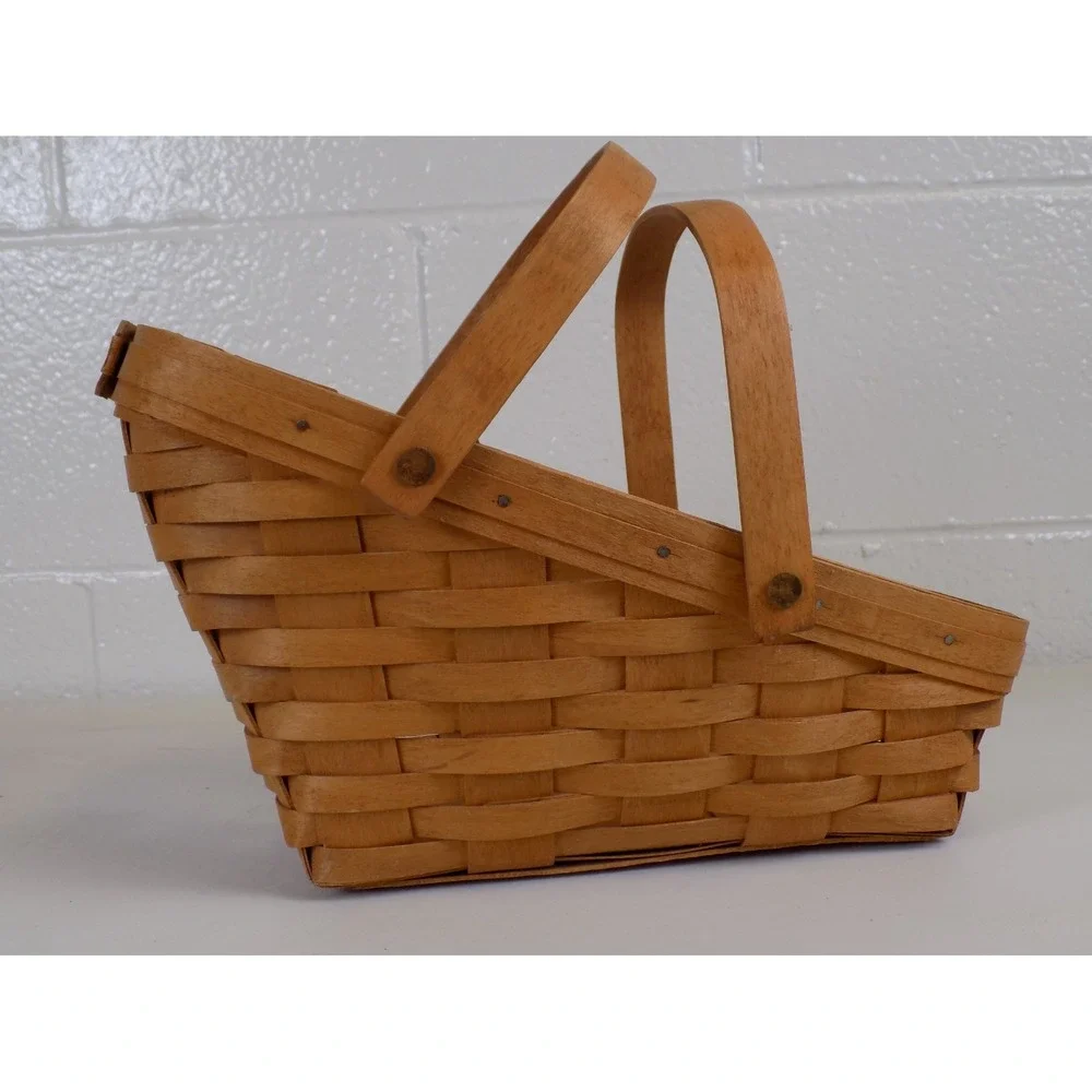 Medium Vegetable Sleigh Basket Double Handle 1990 Longaberger